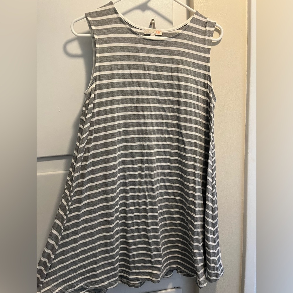 Sleeveless Striped T-Shirt Dress